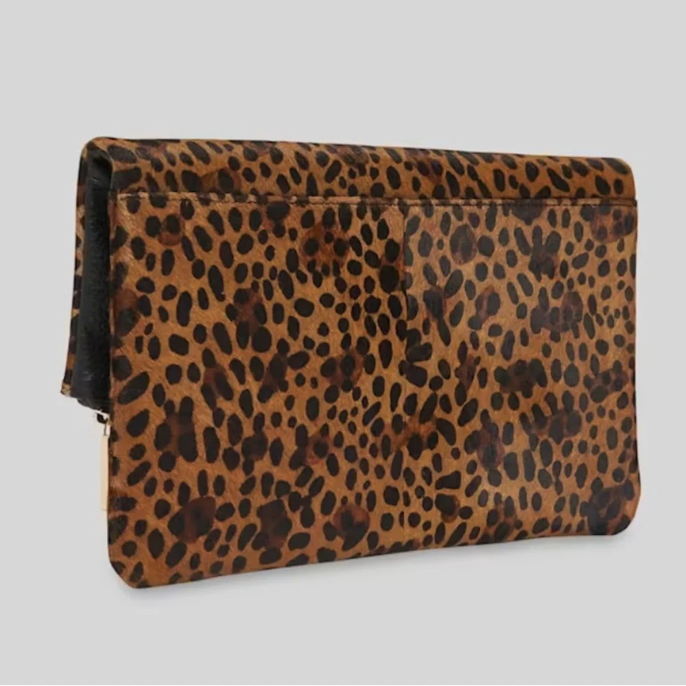 WHISTLES Leopard Print Chapel Foldover‎ Clutch Bag